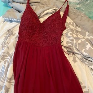 Wine prom dress